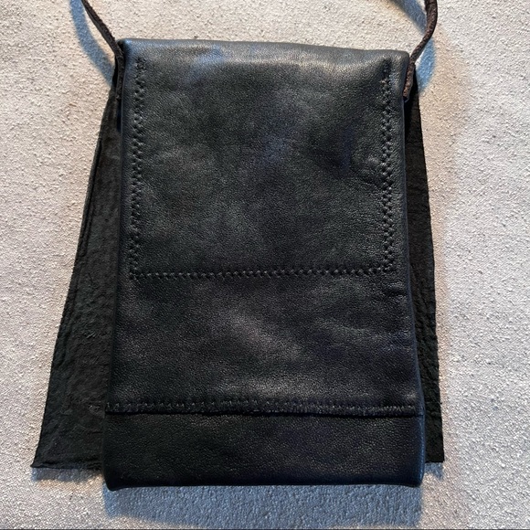 Handcrafted Upcycled Leather Sundial & Selenite Crossbody (phone,etc.) P… - Picture 5 of 6